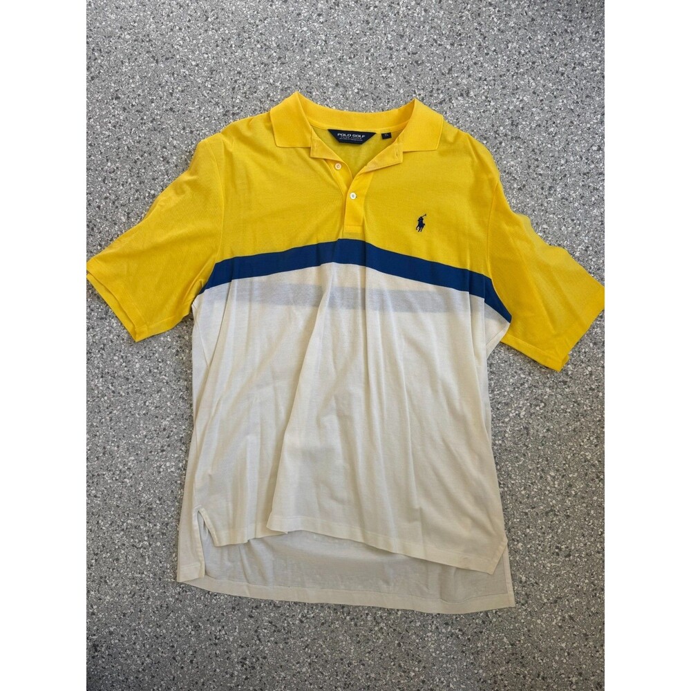 Polo Golf Mens Short Sleeve Polo Yellow, Blue, White Size XL